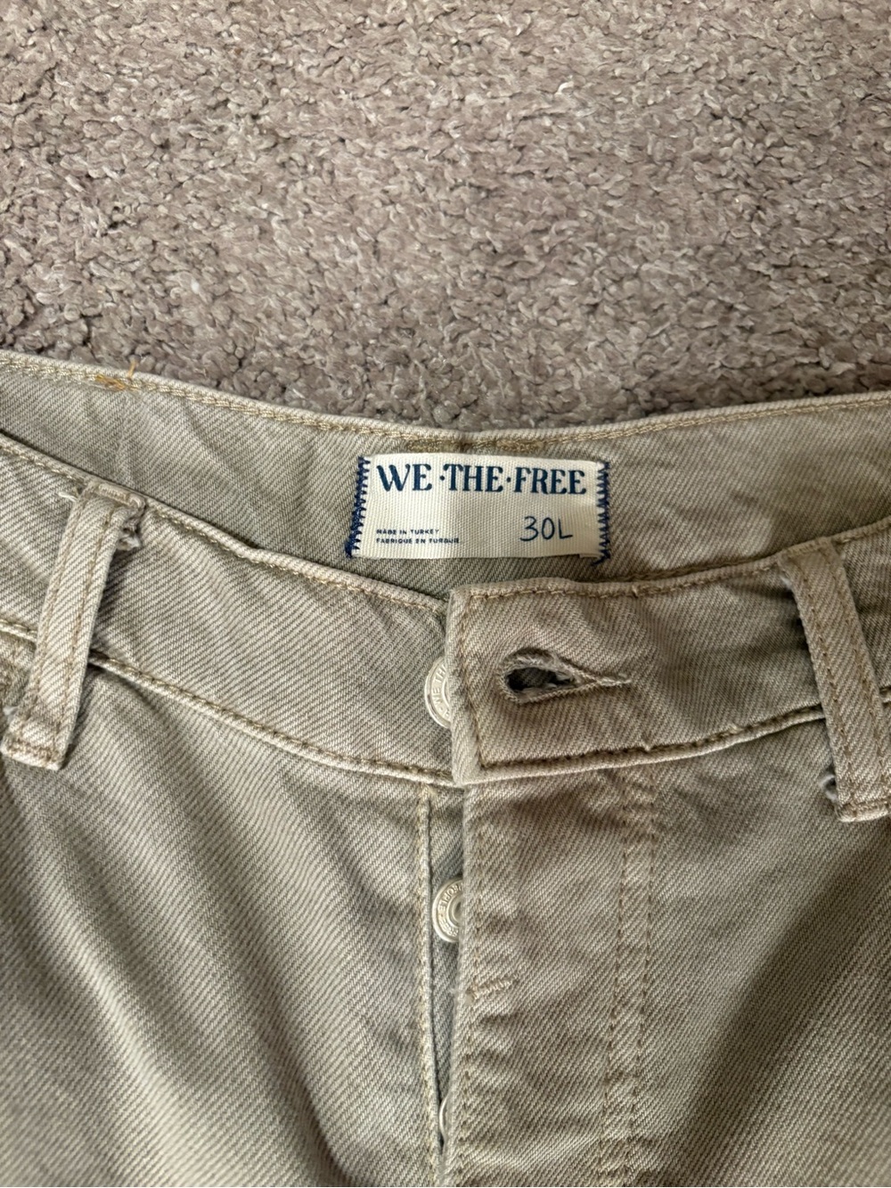 We the Free Mid-rise barrel jeans in light olive - Picture 3 of 14